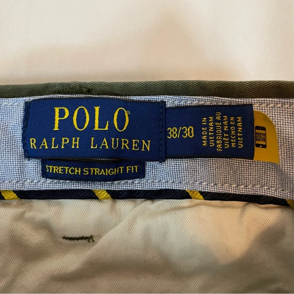 Polo Ralph‎ Lauren Mens Stretch Straight Fit Chino Pants Olive Green 38x30